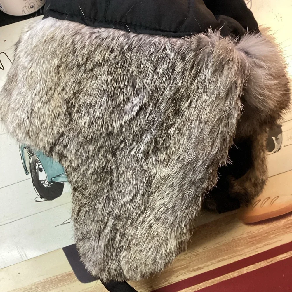 Yukon Tracks | Rabbit Fur Trapper Hat | Black | Youth Large |Unisex